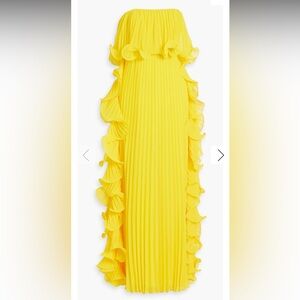 BADGLEY MISCHKA
Strapless ruffled plissé-chiffon gown
Size 6
Worn once